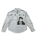 Portrait Print Button-Down Shirt | Richill Melancholy
