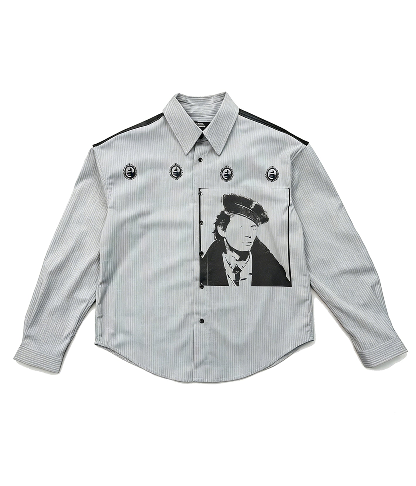 Portrait Print Button-Down Shirt | Richill Melancholy