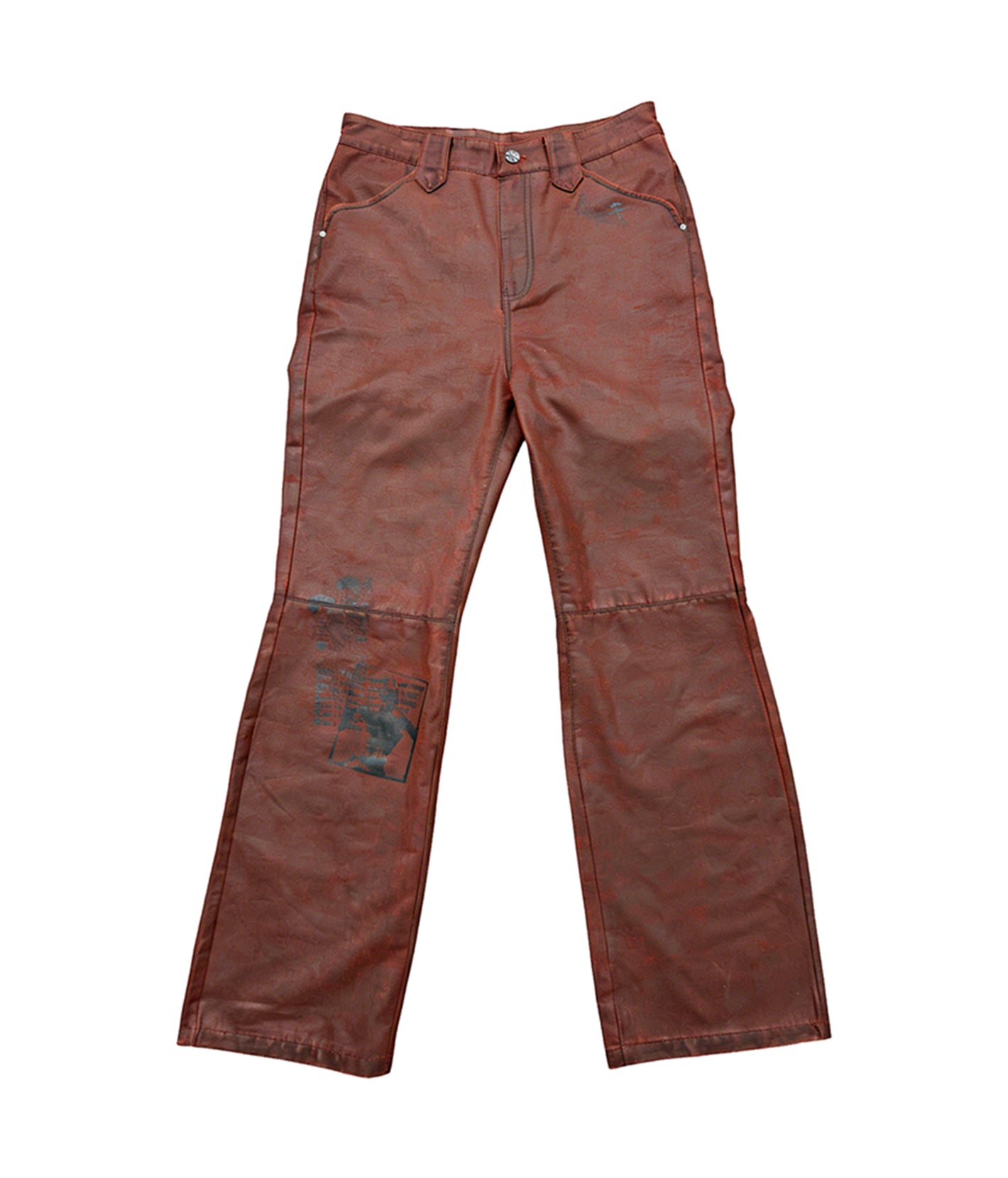 Printed Coated Bootcut Jeans | Richill Melancholy